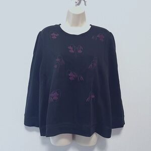 Ann Taylor Embroidered Pullover Sweatshirt Size XL